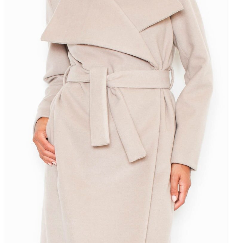 Дамско палто M408 -  Полиестер/Вискоза - Бежово Figl