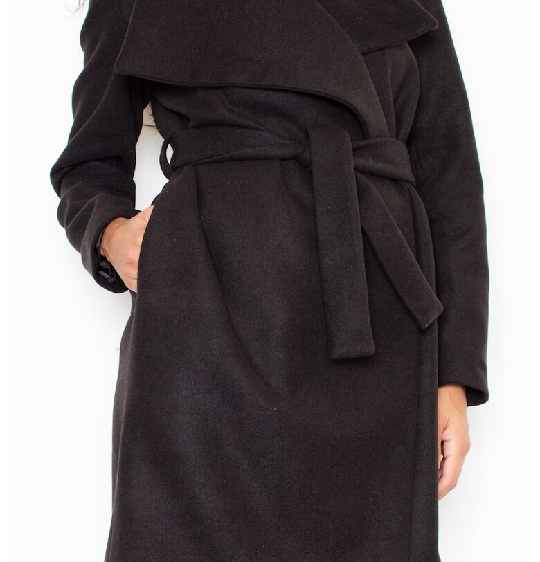 Дамско палто M408 -  Полиестер/Вискоза - Черно Figl