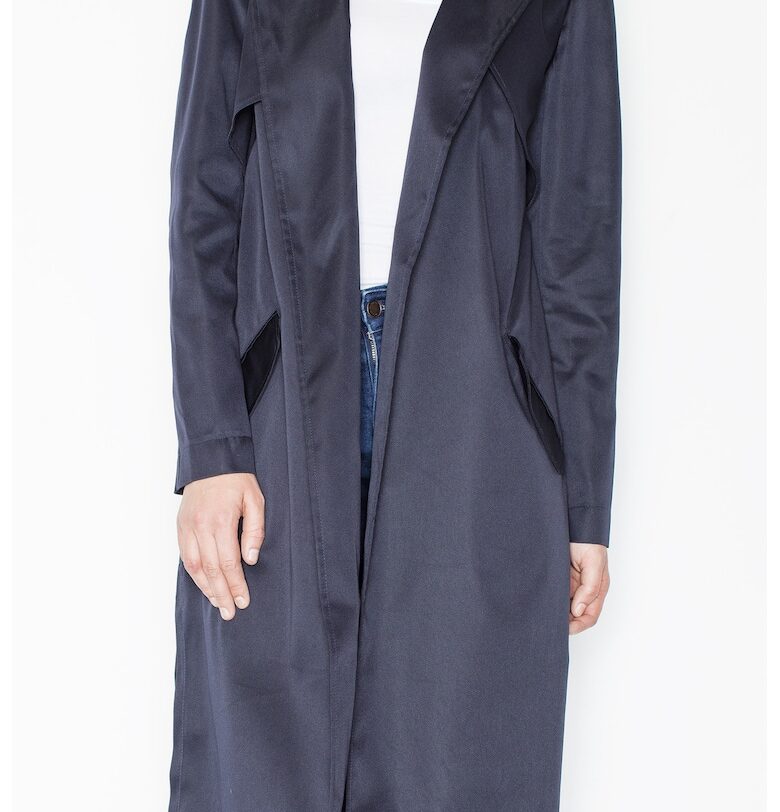 Дамско палто M427 -  Полиестер/Еластан - Тъмносин Figl