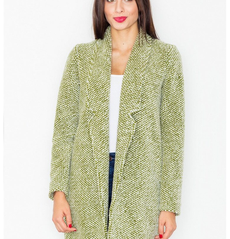 Дамско палто  M527 - Вълна/Акрил - Зелен - Figl