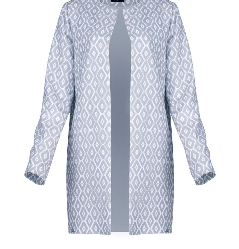 Дамско палто M551 -  Полиестер/Вискоза - Син - Figl