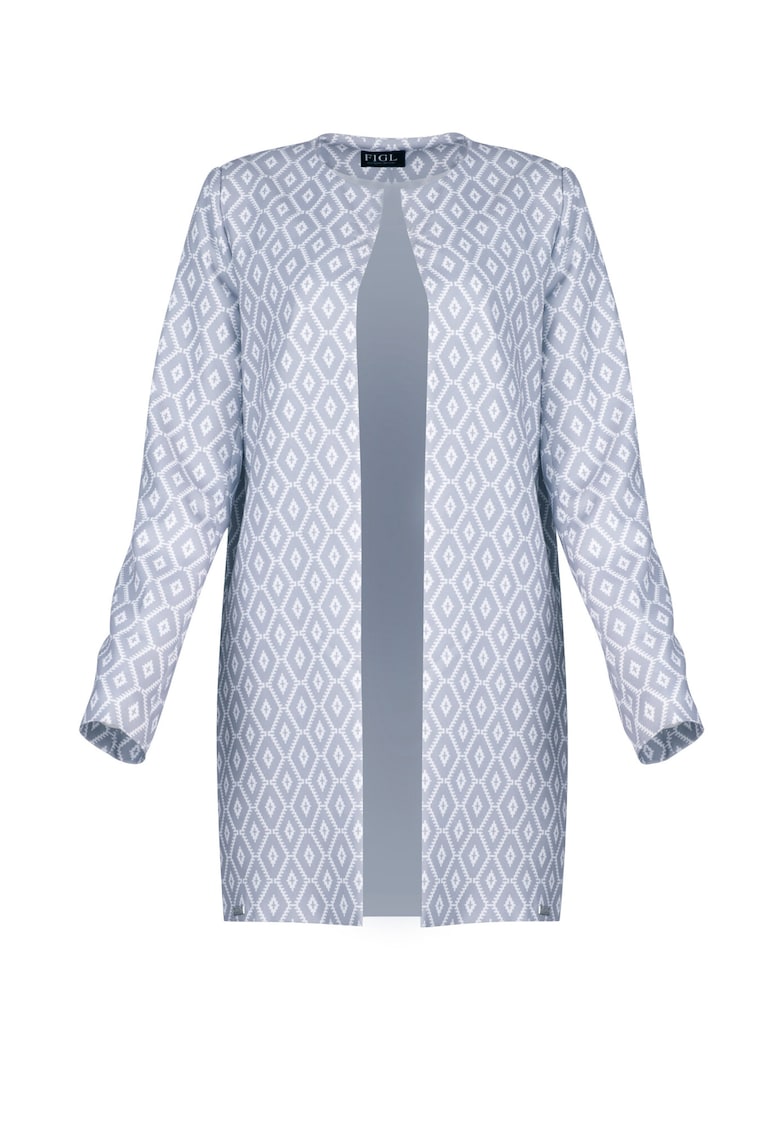 Дамско палто M551 - Полиестер/Вискоза - Син - Figl