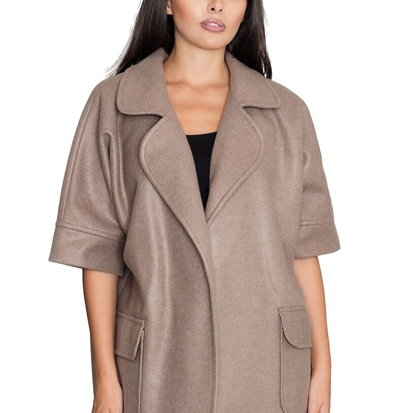 Дамско палто M587 -  Полиестер/Вискоза - Кафяво - Един размер Figl