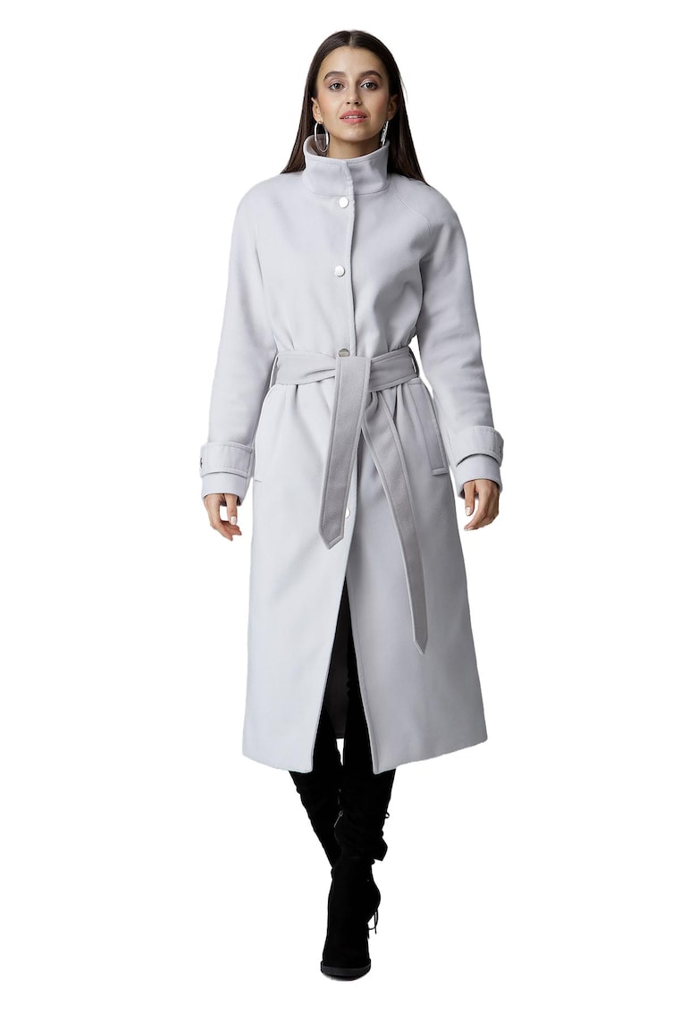 Дамско палто M624 - Полиестер/Вискоза - Сив Figl