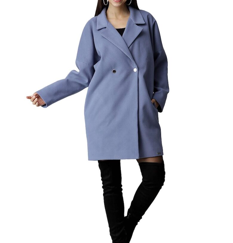 Дамско палто M625 -  Полиестер/Вискоза - Син Figl