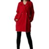 Дамско палто M625 -  Полиестер/Вискоза - Червено Figl