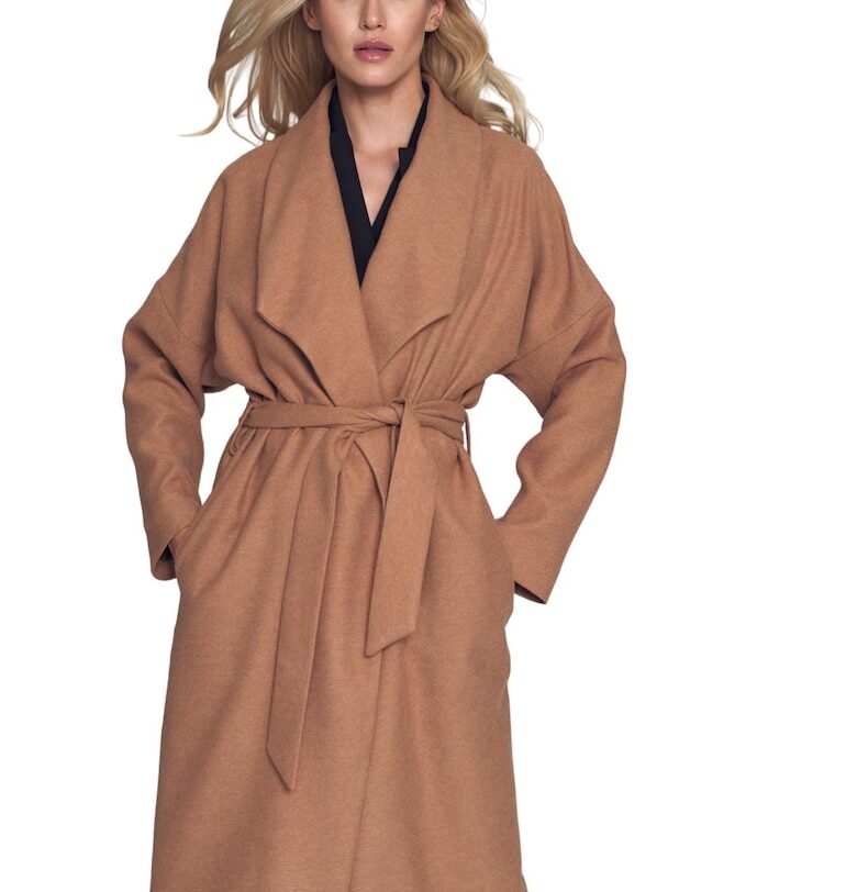 Дамско палто M713 -  Полиестер/Вискоза - Бежово - Figl