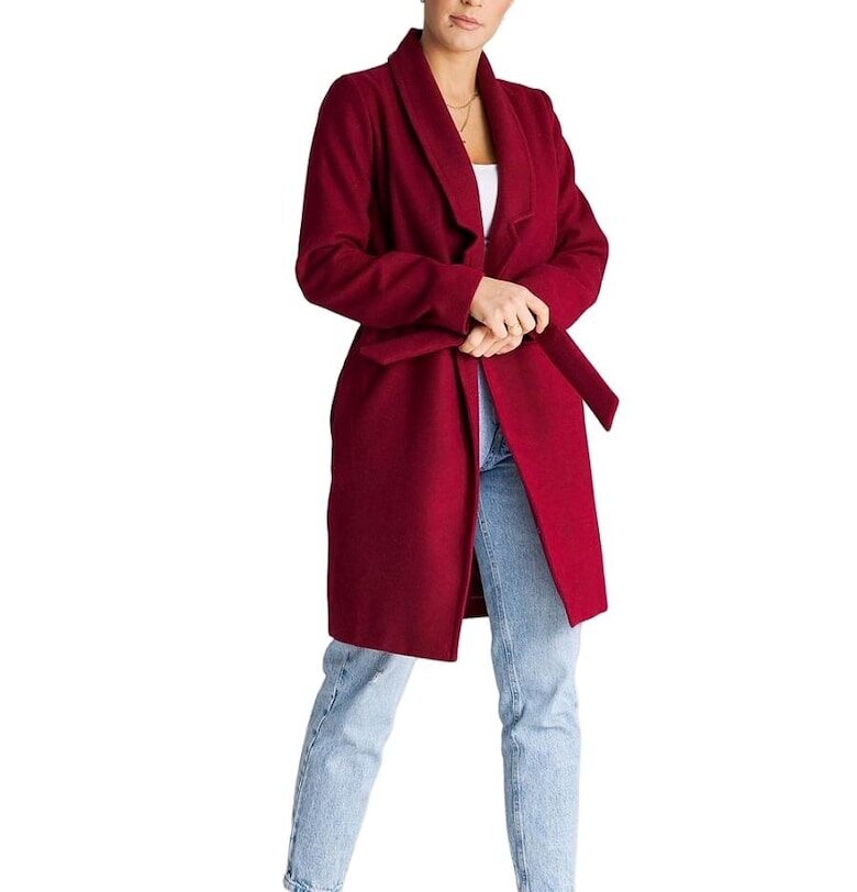 Дамско палто  полиестер/вискоза - червено Figl