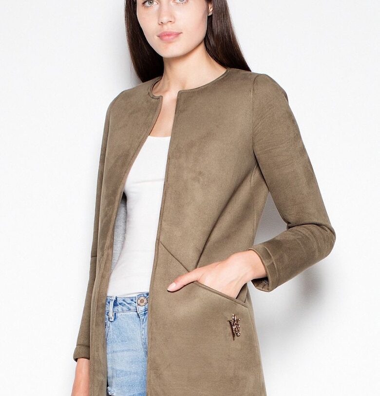 Дамско палто  право - ватирано - зелено - полиестер - Venaton