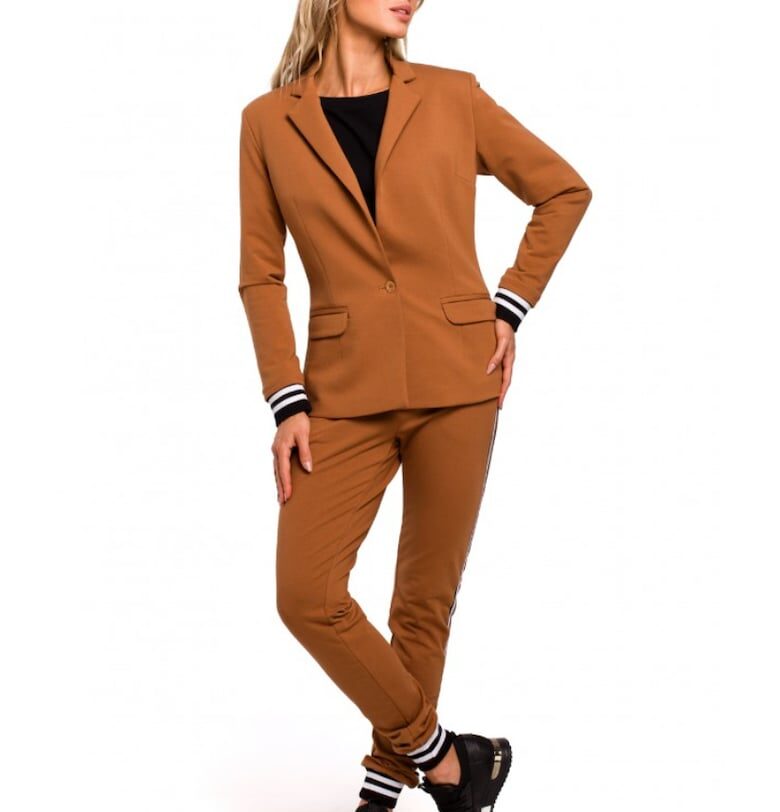 Дамско сако  Памук/Еластан - Карамелено кафяв MOE