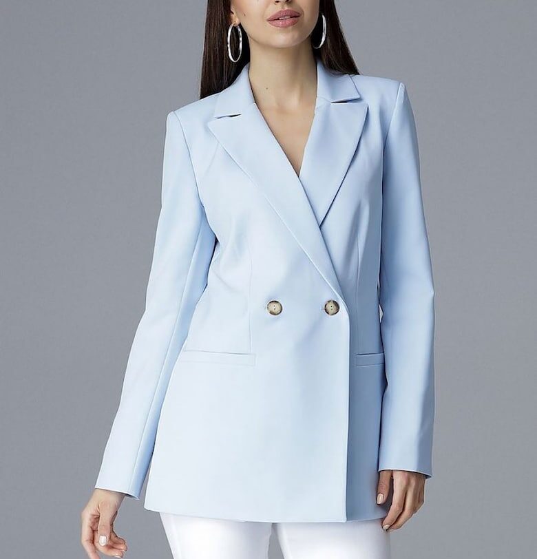 Дамско сако -  синьо - полиестер Figl