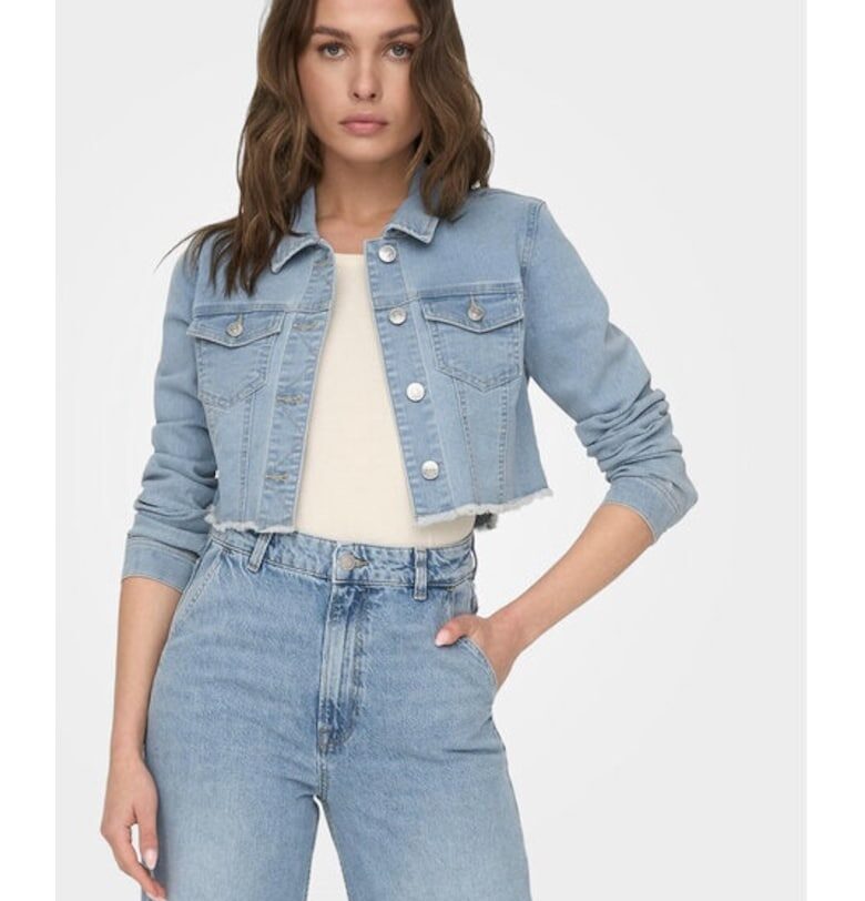 Дамско яке -  18933 - Памук/Полиестер - Синьо Only