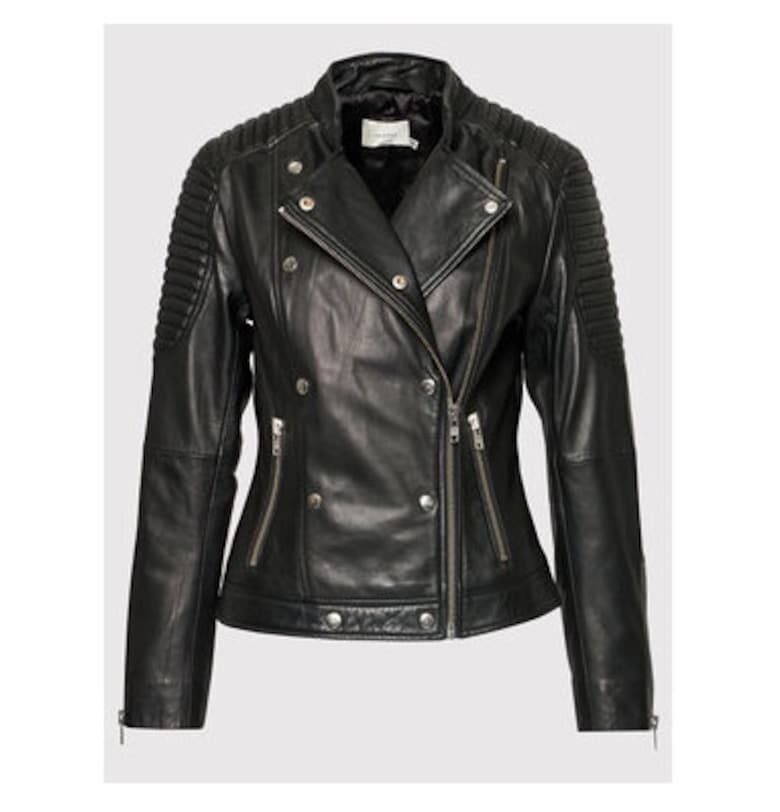 Дамско яке -  209343649 - Естествена кожа - Черно - Черен GESTUZ