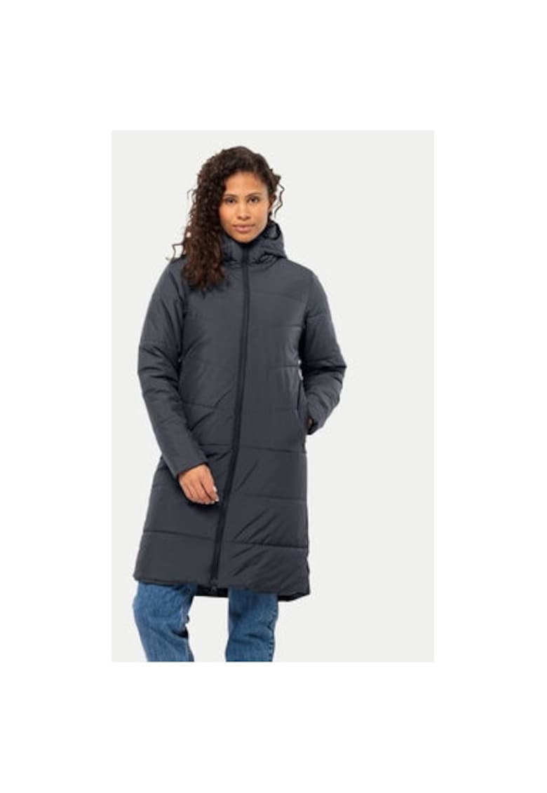 Дамско яке - 303954000 - Полиестер - Кафяв - Черен Jack Wolfskin