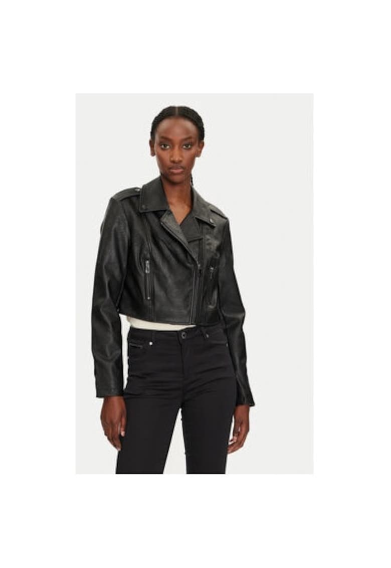 Дамско яке - 304479519 - Екокожа - Черно - Черен Morgan