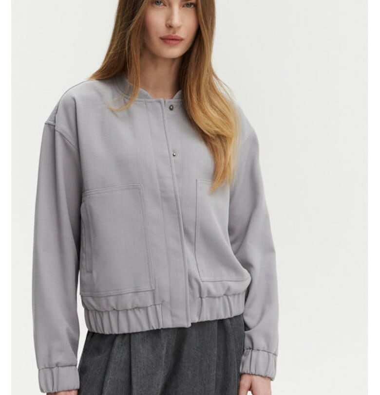 Дамско яке -  304915406 - Рециклиран полиестер/Полиестер - Сиво - Сив Pieces