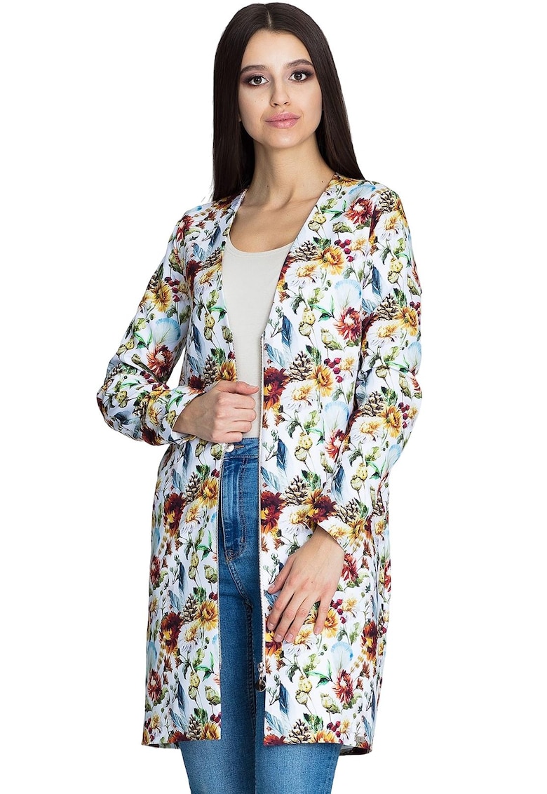 Дамско яке M592 - Полиестер - Многоцветно - Флорални мотиви Figl
