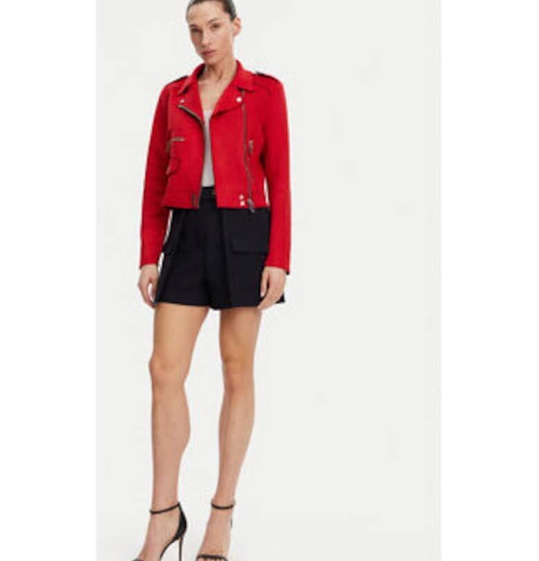 Дамско яке -  MORGAN-241-GOUSMI 1009 CERISE - имитация на кожа - червено Morgan