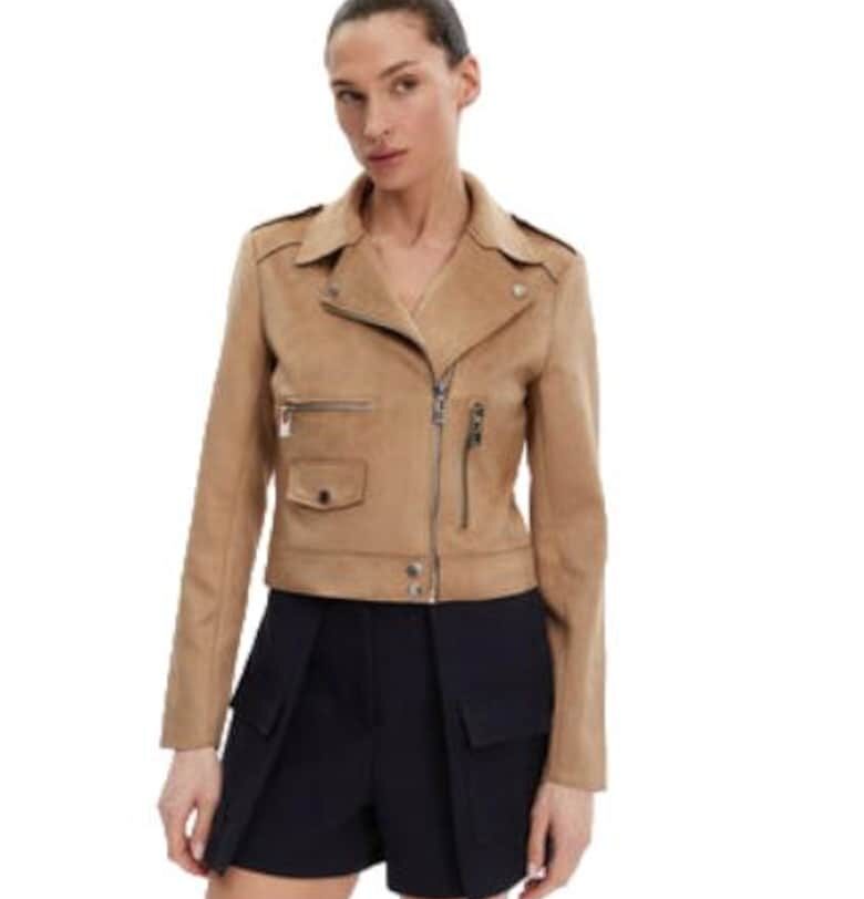 Дамско яке  MORGAN-241-GOUSMI 969 CAMEL - имитация на кожа - бежово - 100% органично Morgan