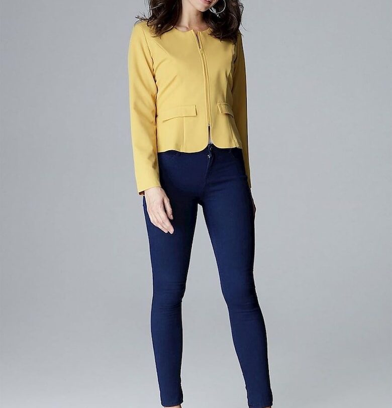 Дамско яке - Ленитиф - жълто - 65% полиестер - 35% вискоза Lenitif