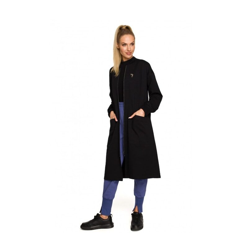 Дамско яке -  Памук/Еластан - Черно - MOE