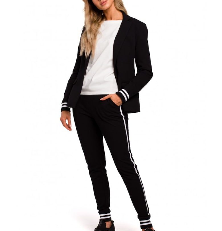 Дамско яке -  Памук/Еластан - Черно MOE