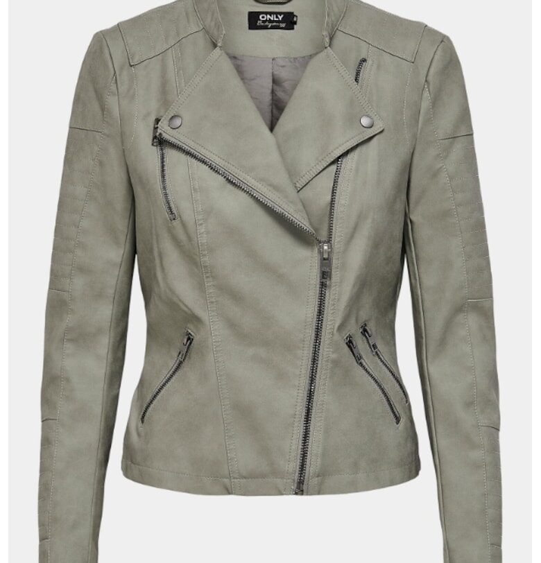 Дамско яке САМО 303319083 Еко кожа - Сив Only