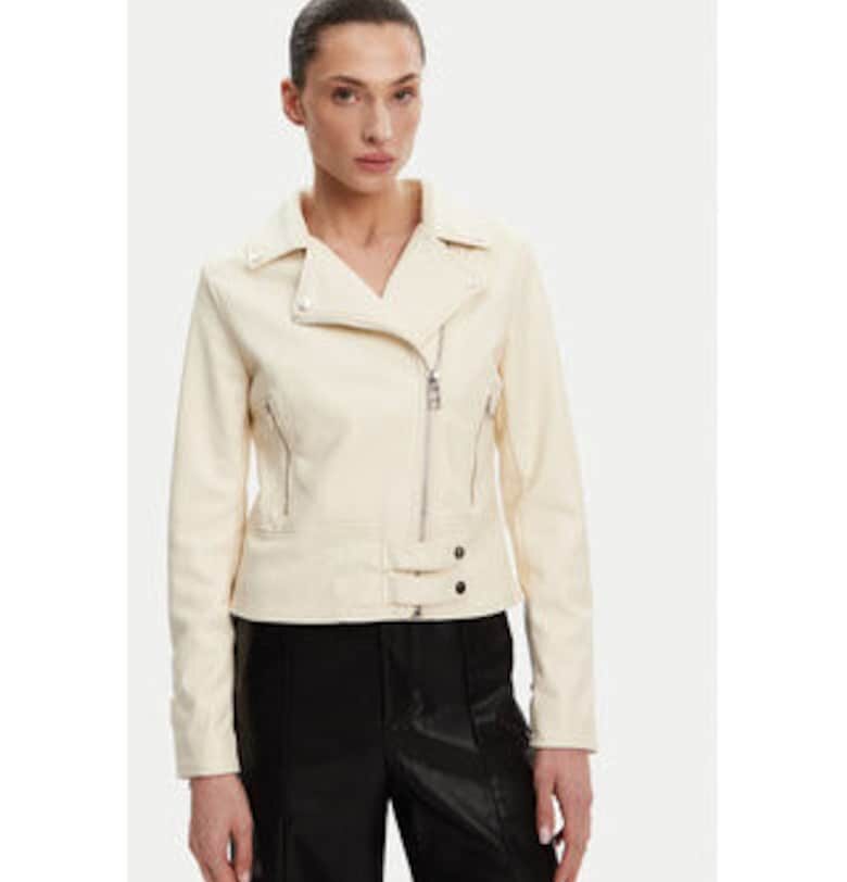 Дамско яке  екокожа - екрю Rinascimento