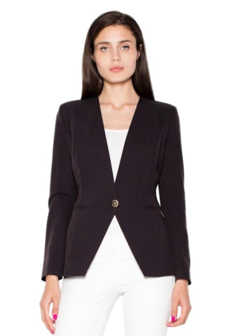 Дамско яке - модерно - офис - Черно - Черен Venaton