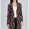 Дамско яке  флорално - черно - 100% полиестер - Figl