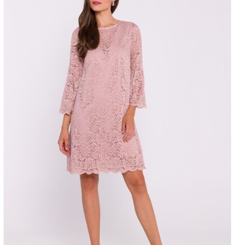 Дантелена рокля в два слоя - тип трапец Stylove