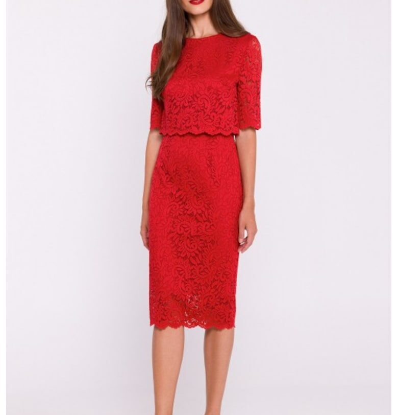 Дантелена рокля с двоен топ Stylove