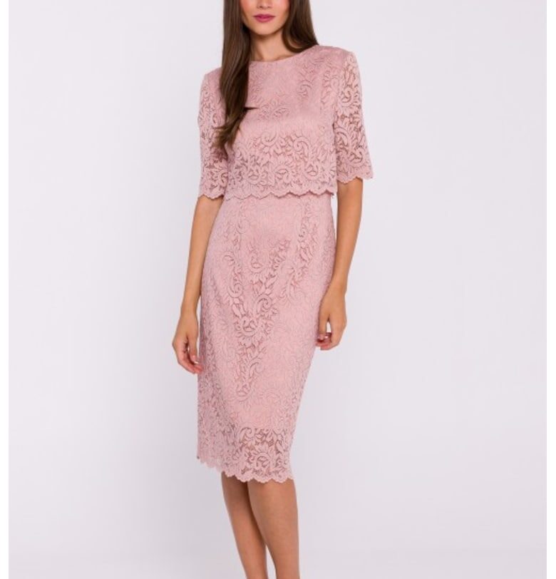 Дантелена рокля с двоен топ Stylove