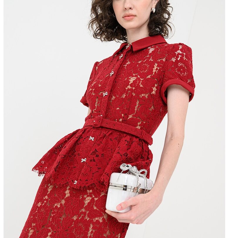 Дантелена рокля с набирания SELF-PORTRAIT