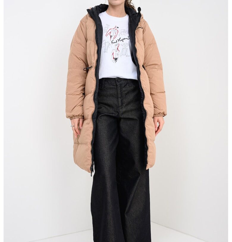 Двулицево пухено яке - Избеляло черно Karl Lagerfeld