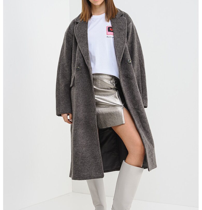 Двуредно палто - Меланж тъмно сиво Vero Moda