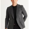 Двуредно сако с вълна - Меланж тъмно сиво ACCo