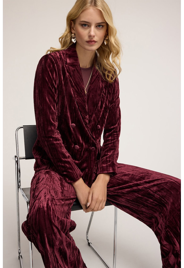 Двуредно сако с кадифен ефект - Тъмночервен Motivi