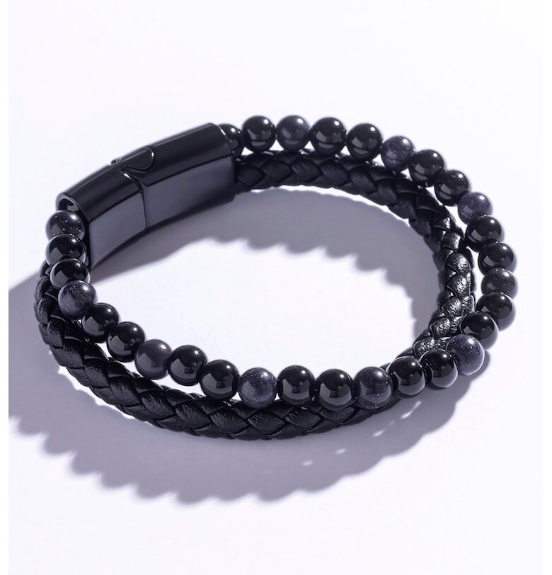 Двуредова гривна с полускъпоценни камъни Marc Malone