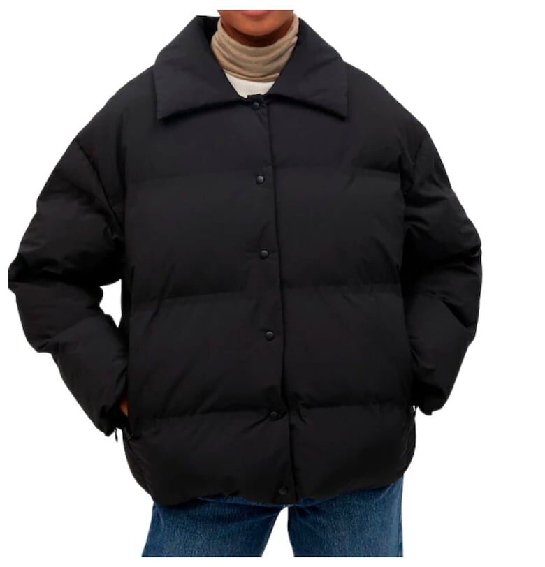 Дебело ватирано яке - черно - полиестер - за жени - Mango