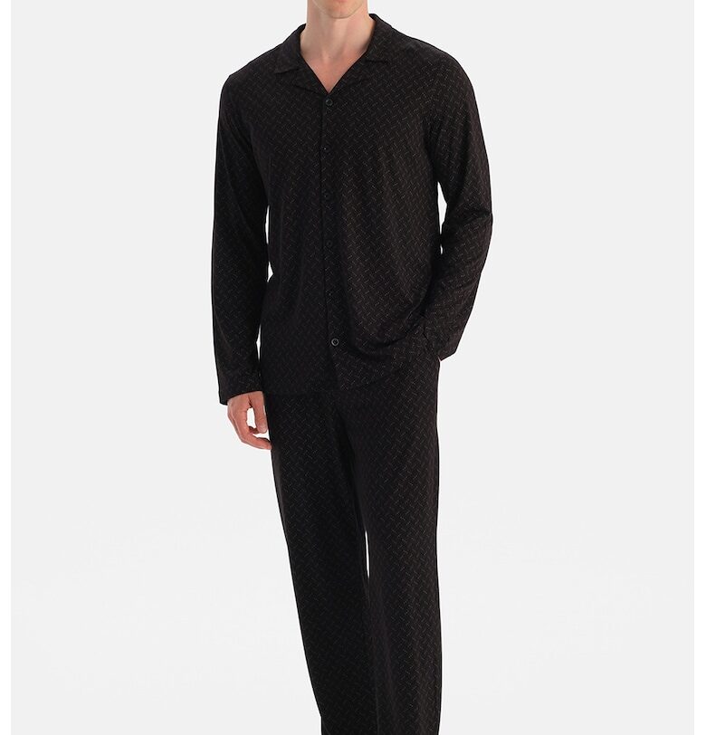 Десенирана пижама с модал - Черен DAGI