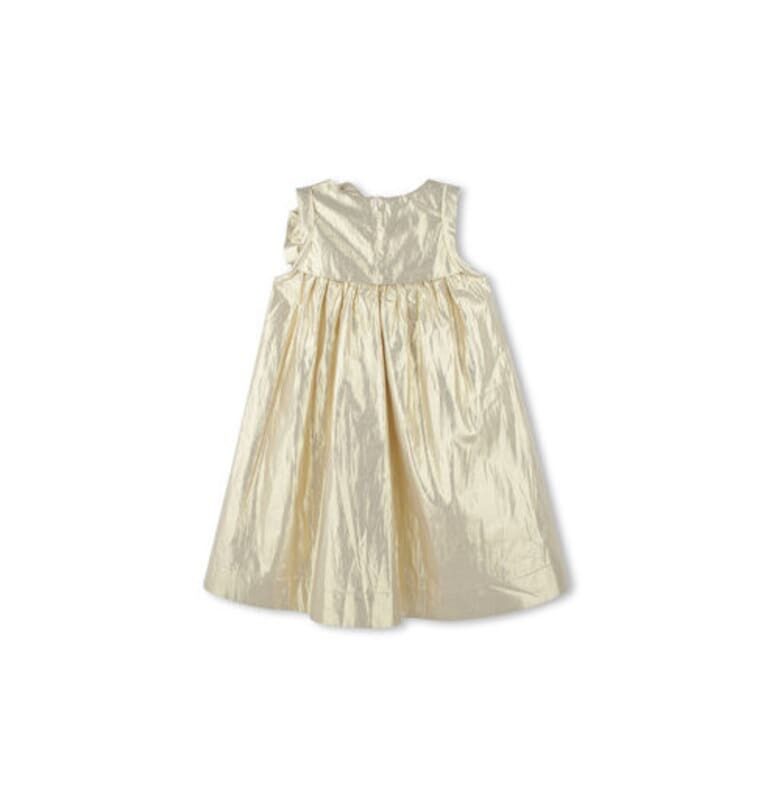 Детска рокля за момичета Karl Lagerfeld - Z30474 576 - Памук - Златист KARL LAGERFELD KIDS