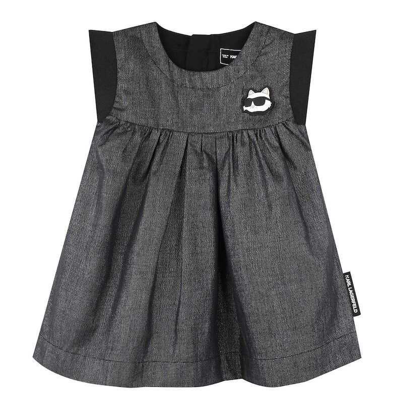 Детска рокля за момичета Karl Lagerfeld - Z30514 Z12 - Памук/Полиестер - Сива KARL LAGERFELD KIDS