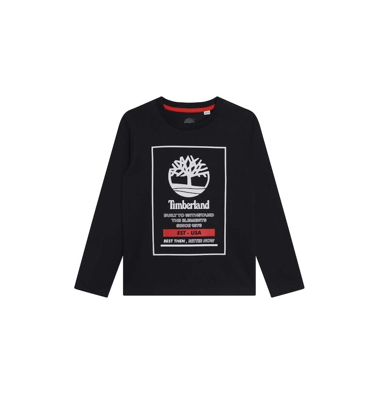 Детска синя памучна блуза  Тъмносин Timberland