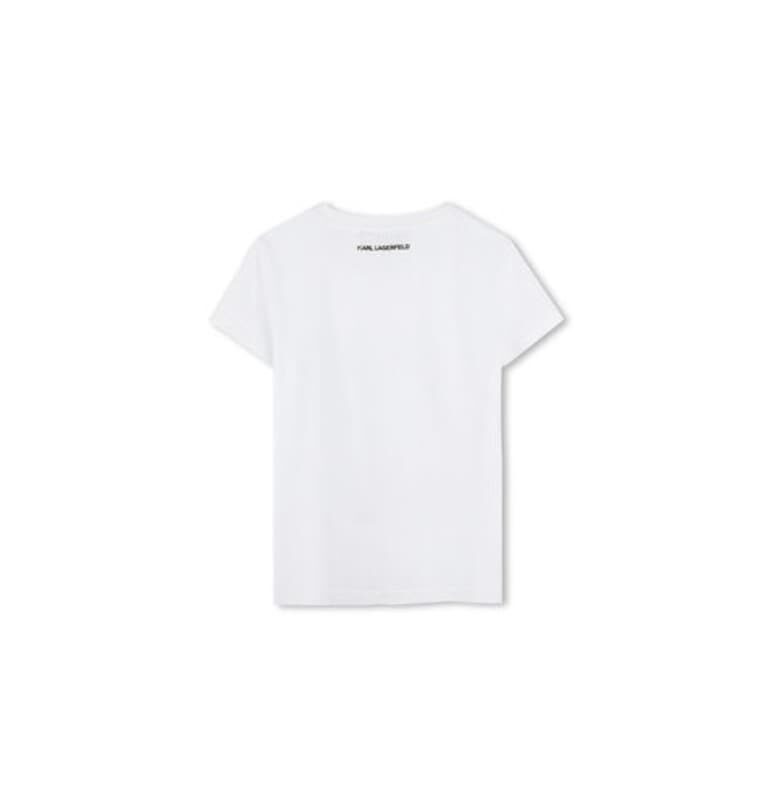 Детска тениска Karl Lagerfeld за момичета - Z30494 10 - Памук/Модал - Бяла - Бял KARL LAGERFELD KIDS