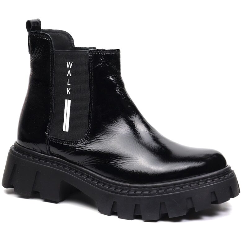 Детски боти за момиче 2053 черен лак Caspian