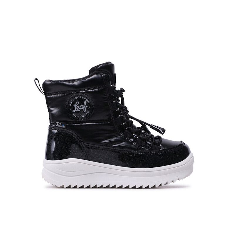 Детски ботуши -  25084 - Екокожа - Черни Leaf