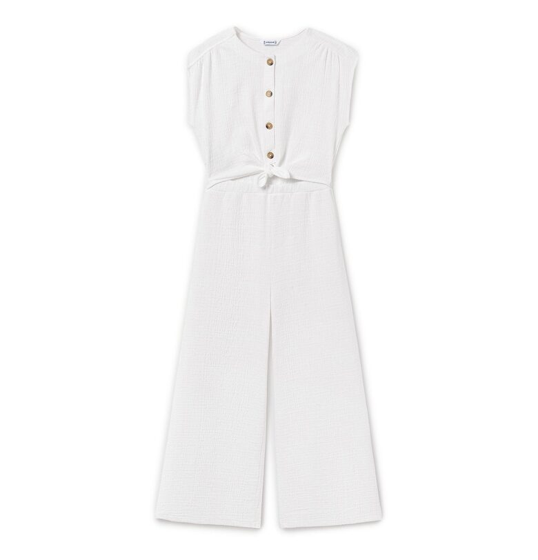 Детски гащеризон -  6865 20 - памук/полиестер - бял Mayoral