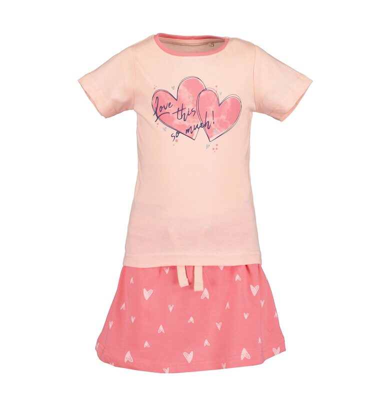 Детски комплект от тениска и пола -  301996132 - Памук - Розов - Розово Blue Seven