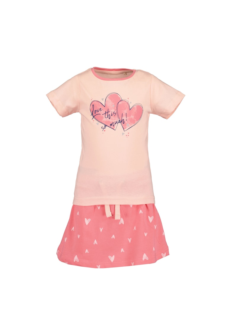 Детски комплект от тениска и пола - 301996132 - Памук - Розов - Розово Blue Seven